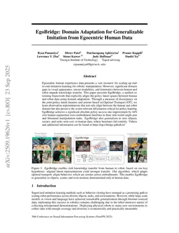 EgoBridge: Domain Adaptation for Generalizable Imitation from Egocentric Human Data