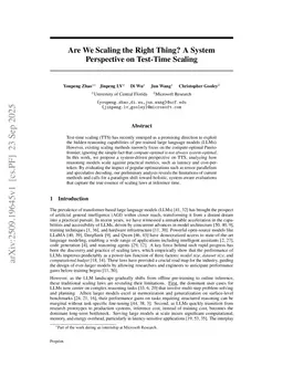 Are We Scaling the Right Thing? A System Perspective on Test-Time Scaling