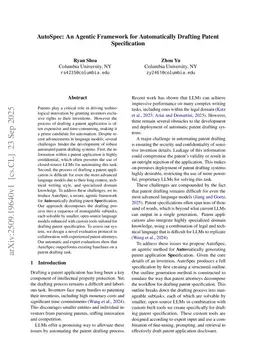 AutoSpec: An Agentic Framework for Automatically Drafting Patent Specification