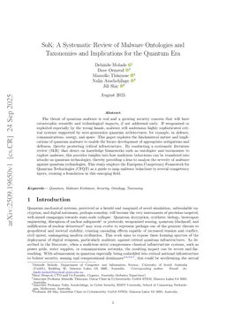 SoK: A Systematic Review of Malware Ontologies and Taxonomies and Implications for the Quantum Era