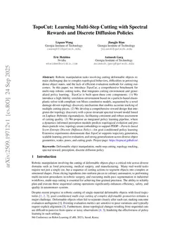 TopoCut: Learning Multi-Step Cutting with Spectral Rewards and Discrete Diffusion Policies