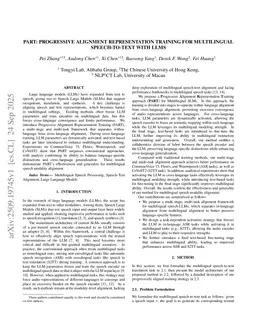 PART: Progressive Alignment Representation Training for Multilingual Speech-To-Text with LLMs