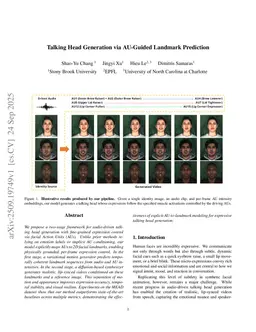 Talking Head Generation via AU-Guided Landmark Prediction
