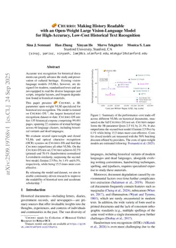 CHURRO: Making History Readable with an Open-Weight Large Vision-Language Model for High-Accuracy, Low-Cost Historical Text Recognition