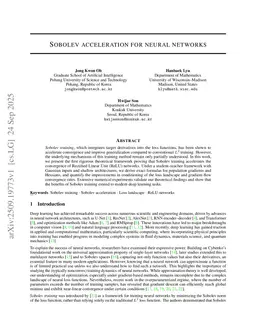 Sobolev acceleration for neural networks