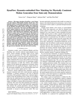 DynaFlow: Dynamics-embedded Flow Matching for Physically Consistent Motion Generation from State-only Demonstrations