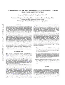 Adaptive Guidance Semantically Enhanced via Multimodal LLM for Edge-Cloud Object Detection