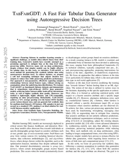TABFAIRGDT: A Fast Fair Tabular Data Generator using Autoregressive Decision Trees