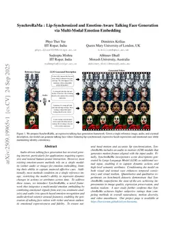 SynchroRaMa : Lip-Synchronized and Emotion-Aware Talking Face Generation via Multi-Modal Emotion Embedding