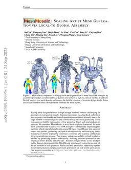 MeshMosaic: Scaling Artist Mesh Generation via Local-to-Global Assembly