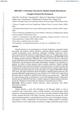SDE-DET: A Precision Network for Shatian Pomelo Detection in Complex Orchard Environments