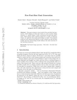 Few-Part-Shot Font Generation