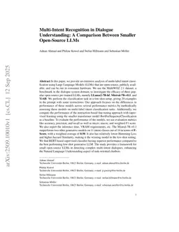 Multi-Intent Recognition in Dialogue Understanding: A Comparison Between Smaller Open-Source LLMs