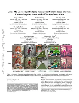 Color Me Correctly: Bridging Perceptual Color Spaces and Text Embeddings for Improved Diffusion Generation