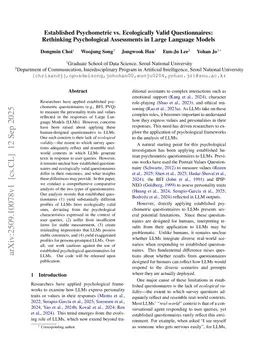 Established Psychometric vs. Ecologically Valid Questionnaires: Rethinking Psychological Assessments in Large Language Models