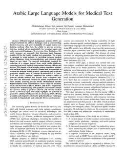 Arabic Large Language Models for Medical Text Generation