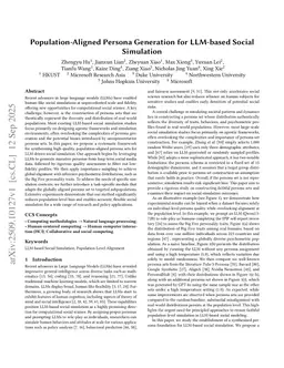 Population-Aligned Persona Generation for LLM-based Social Simulation