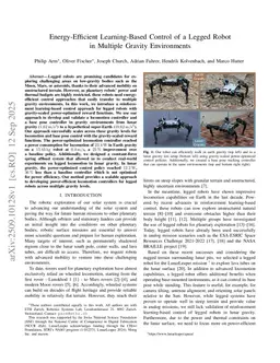 Efficient Learning-Based Control of a Legged Robot in Lunar Gravity