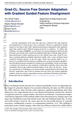 Grad-CL: Source Free Domain Adaptation with Gradient Guided Feature Disalignment