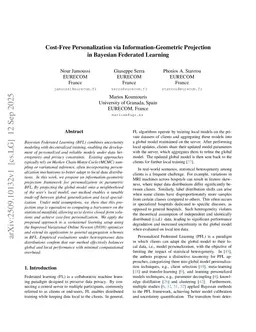 Cost-Free Personalization via Information-Geometric Projection in Bayesian Federated Learning