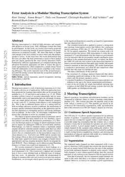 Error Analysis in a Modular Meeting Transcription System