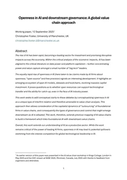 Openness in AI and downstream governance: A global value chain approach