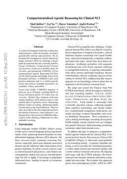 Compartmentalised Agentic Reasoning for Clinical NLI