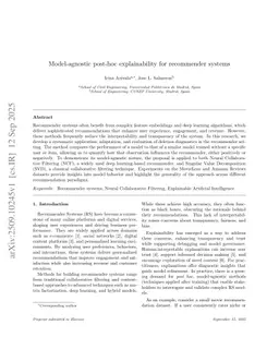 Model-agnostic post-hoc explainability for recommender systems