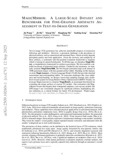 MagicMirror: A Large-Scale Dataset and Benchmark for Fine-Grained Artifacts Assessment in Text-to-Image Generation