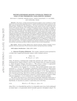 Physics-informed sensor coverage through structure preserving machine learning