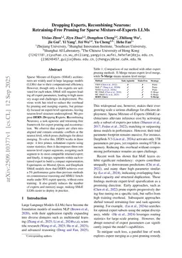Dropping Experts, Recombining Neurons: Retraining-Free Pruning for Sparse Mixture-of-Experts LLMs
