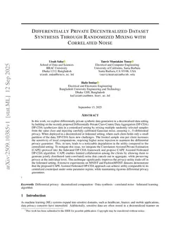 Differentially Private Decentralized Dataset Synthesis Through Randomized Mixing with Correlated Noise