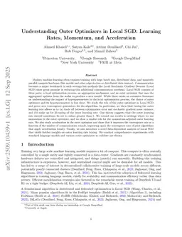 Understanding Outer Optimizers in Local SGD: Learning Rates, Momentum, and Acceleration