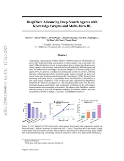 DeepDive: Advancing Deep Search Agents with Knowledge Graphs and Multi-Turn RL