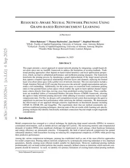 Resource-Aware Neural Network Pruning Using Graph-based Reinforcement Learning