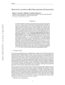 Semantic-guided LoRA Parameters Generation