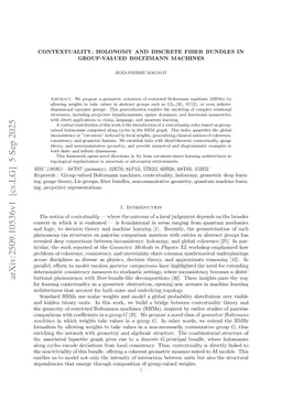 Contextuality, Holonomy and Discrete Fiber Bundles in Group-Valued Boltzmann Machines