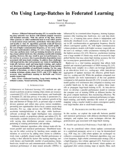 On Using Large-Batches in Federated Learning