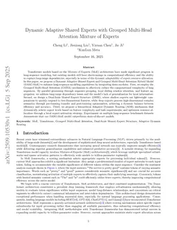 Dynamic Adaptive Shared Experts with Grouped Multi-Head Attention Mixture of Experts