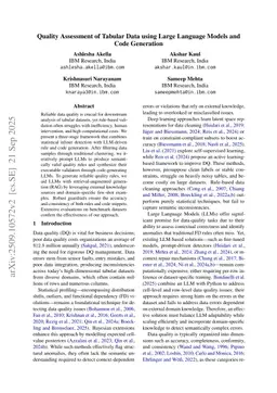 Quality Assessment of Tabular Data using Large Language Models and Code Generation