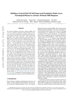 Building a General SimCLR Self-Supervised Foundation Model Across Neurological Diseases to Advance 3D Brain MRI Diagnoses
