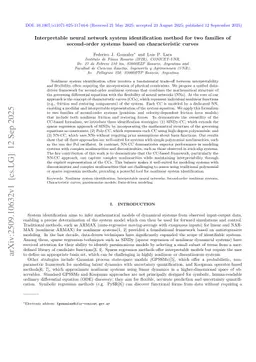 Interpretable neural network system identification method for two families of second-order systems based on characteristic curves