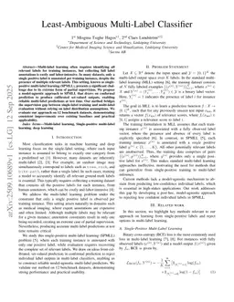 Least-Ambiguous Multi-Label Classifier