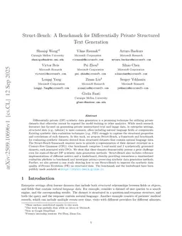 Struct-Bench: A Benchmark for Differentially Private Structured Text Generation