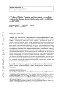 STL-Based Motion Planning and Uncertainty-Aware Risk Analysis for Human-Robot Collaboration with a Multi-Rotor Aerial Vehicle