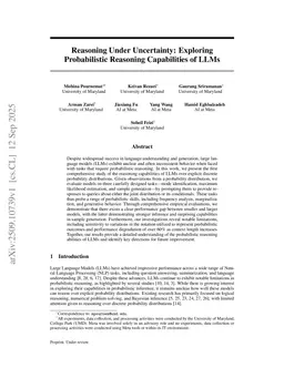 Reasoning Under Uncertainty: Exploring Probabilistic Reasoning Capabilities of LLMs