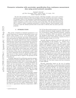 Parameter estimation with uncertainty quantification from continuous measurement data using neural network ensembles