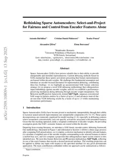 Rethinking Sparse Autoencoders: Select-and-Project for Fairness and Control from Encoder Features Alone