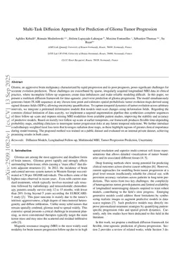 Multi-Task Diffusion Approach For Prediction of Glioma Tumor Progression