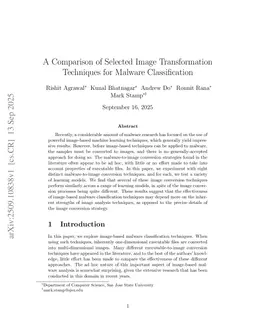 A Comparison of Selected Image Transformation Techniques for Malware Classification